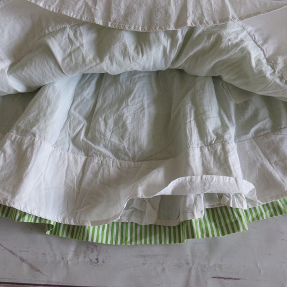 Hollister 100% Cotton Fully Lined Green White Stripe Mini Skirt - Size Medium - Picture 3 of 4